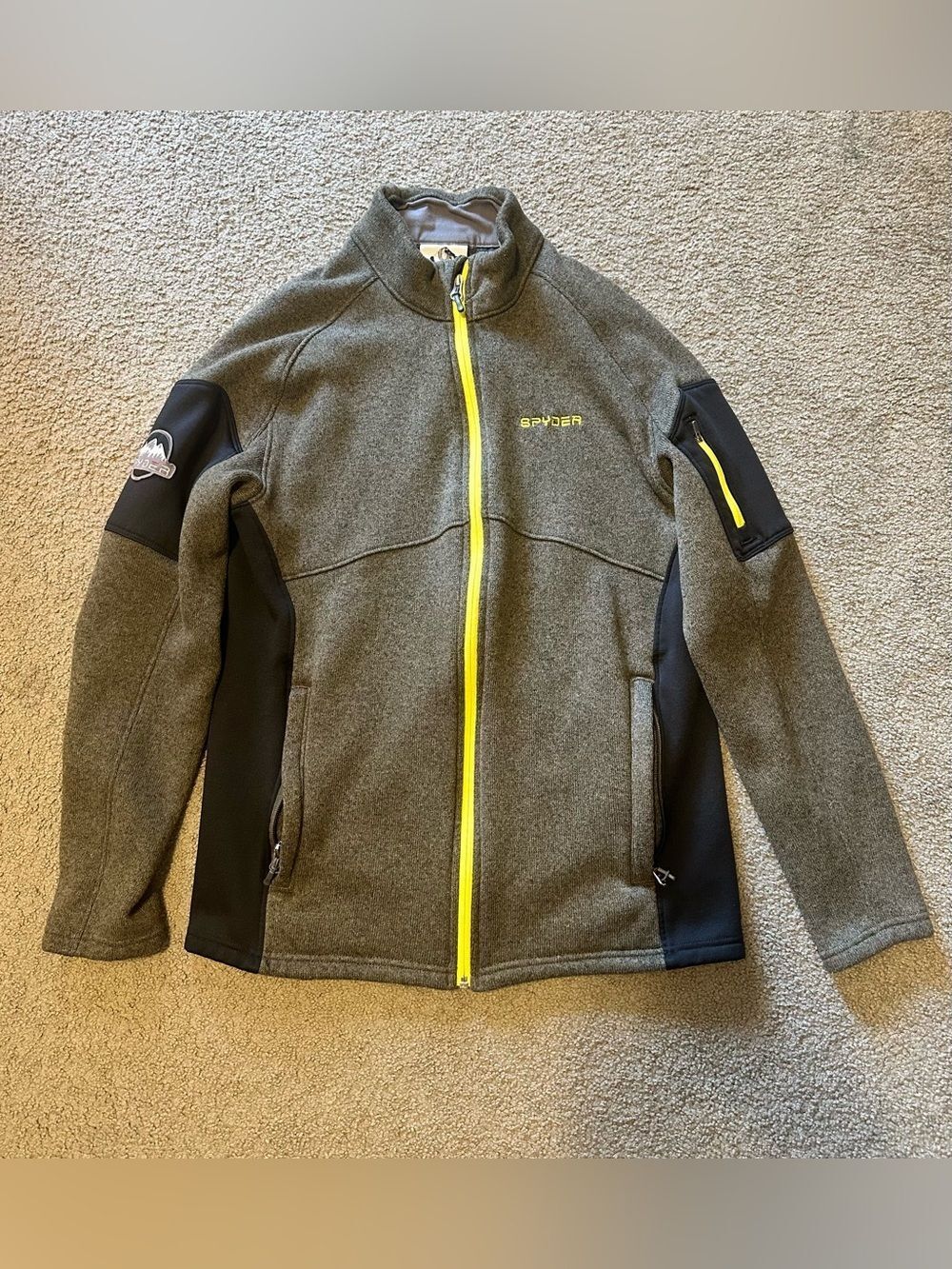 Spyder Men's Empire Olive Green Fleece Jacket